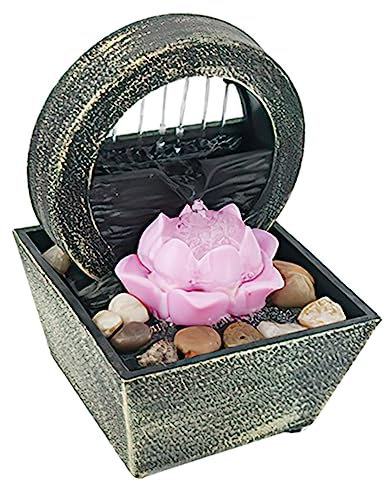Cabilock Wasserfall Desktop Brunnen Mit Blumen Dekor Für Tischdeko Heimdekoration Innenbereich Schreibtischbrunnen Fließendes Wasser Bonsai-schmuck