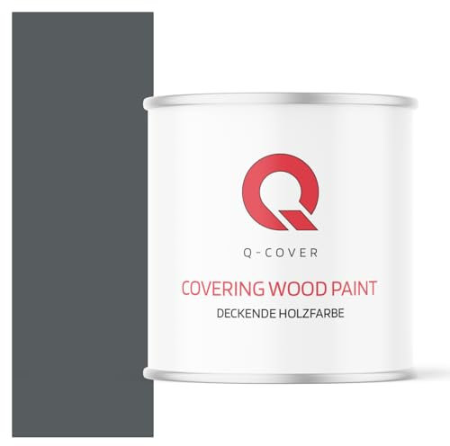 Q-COVER DECKENDE HOLZFARBE 2.5L SATIN Basaltgrau RAL 7012 RAL DECKFARBE HOLZLACK DECKLACK WETTERSCHUTZFARBE ALLE HOLZARTE OSB-PLATTEN INNEN AUßEN ca. 80-150 ml / m2