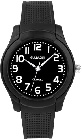 GUUMUXIN Montre pour Enfant Analogique, 30M D'étanchéité Facile à Lire L'heure D'enseignement Montre Bracelet, Bracelet en Silicone Montre de Sport en Plein Air pour Les Garçons et Les Filles 5-13 Ans