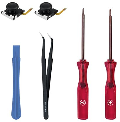 Tolesum Hall Effect Joystick Reparatur Ersatz Set für NS Switch/Switch OLED Joy-Con/Switch Lite Controller mit Reparatur Werkzeuge,No Drift-Schwarz-