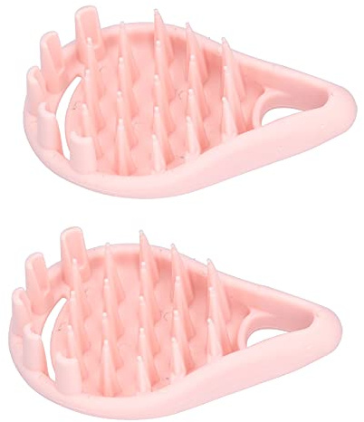 WPKD BLUEIY 2 Packungen Haar Kopfhaut Massagegerät Shampoo Bürste, Silikonborsten Haarschrubber für Schuppen Entfernung, Rosa, Haarpflege Werkzeuge für Dusche und Kopfhautmassage