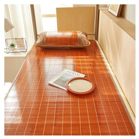 Stuoia di bambù per Letto con cuscino, Estive Stuoia bambù Rattan Stuoia per Letto di bambù Pieghevole, Stuoia Bambu Per Letto Singolo, Dormitorio Scolastico Di Famiglia(Size:80CMX190CM,Color:#3)