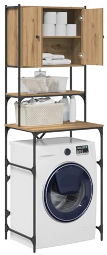 vidaXL Armario para Lavadora Roble Artesanal 68 x 48,5 x 194 cm, Armario para lavandería, soluciones de Almacenamiento rectangulares, Mueble Moderno y Compacto para tu hogar