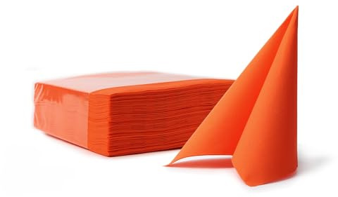 VelaHub Soft Point 50, Hochwertige, Einwegserviette, 38x38 cm, 1/4 Falz, Orange