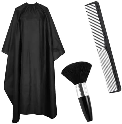 Mantelle per Parrucchiere, Mantello da Barbiere con spazzola per il Collo e Pettine per Capelli, Professionale Mantellina per Taglio Capelli,per Acconciatura, Taglio e Capelli che Muoiono(140x100cm)