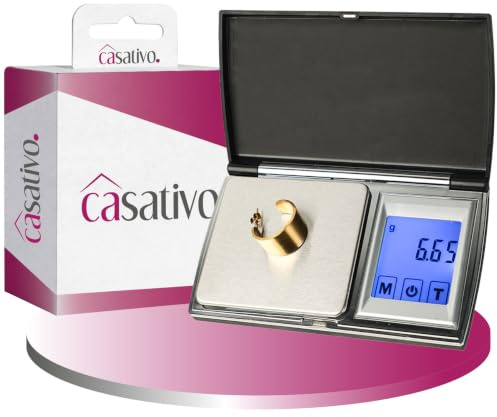 Casativo Digitale Feinwaage (500g/0.01g) mit Touch-Display – Präzise Taschenwaage mit 7 Einheiten für Schmuck, Gewürze & Gold