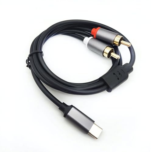 Wvxilyr 1,5 Mètre Câble Audio USB C vers 2RCA Stéréo Adaptateur Mâle Y, Cable RCA USB C, Adaptateur Type C RCA, Connectez Votre Smartphone, Amplificateur, Enceinte, HDTV et Vidéo