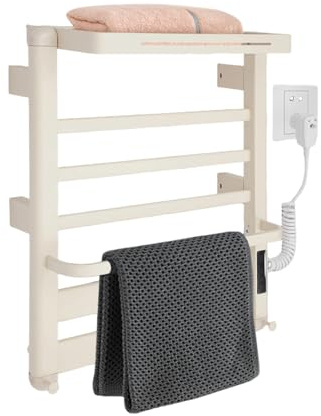 Scaldasalviette elettrico, 60 x 50 cm, con interruttore touch timer, riscaldamento in fibra di carbonio, 8 impostazioni di temperatura, scaldasalviette, scaldasalviette, 150 W