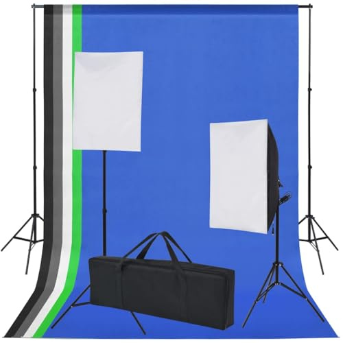 Generico Kit Studio Fotografico 5 Sfondi Colorati & 2 Softbox,Studio Foto,Fotografia,Illuminazione e Studio,Luci e Flash da Studio,Multicolore,8.34 kg,190207