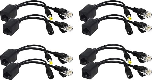 zdyCGTime - Kit de inyector y Divisor PoE pasivo con Ethernet RJ45 y alimentación a través de Conector Adaptador F/M DC 5,5 x 2,1 mm