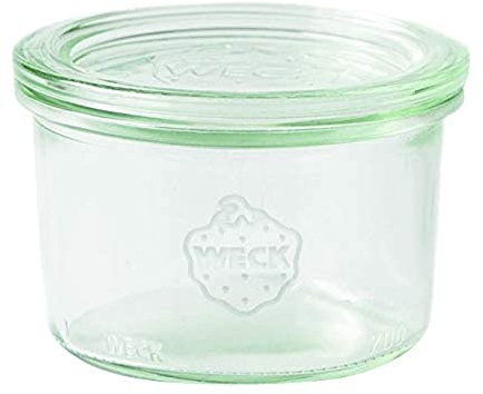Weck Set aus Sturzgläsern Tarros de Cristal de 200 ml, para conservas, Resistentes al Calor, Aptos para microondas, Horno, Borde Redondeado, 12 Unidades, 200 milliliters, Vidrio, Transparente (751)