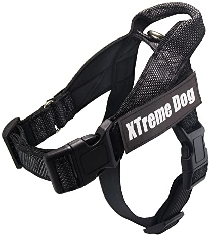 ARQUIVET Arnés para Perro Xtreme Dog Classic de Color Negro - L/63-81 cm - Ajustable, ergonómico y Resistente - Incluye Agarre en la Parte Superior Salir a pasear