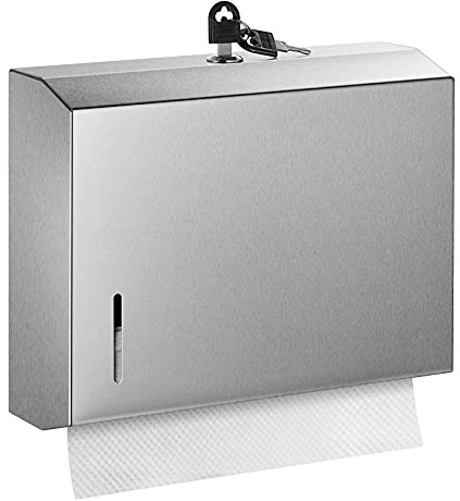 Wall Mounte Paper Towel Dispensers, 10.4 L x 3.3 D x 8.3 H, Stainless Steel C-Fold Multifold Hand Paper Tissue Holder with Lock