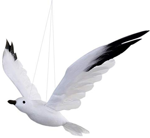 NUOBESTY Gaviota Voladora Artificial Colgante Pájaro Espuma Pájaro Estatua Ornamento para Playa Boda Fiesta Suministros
