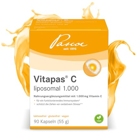 Vitapas C liposomal 1.000: Nahrungsergänzungsmittel, mit Vitamin C – laktosefrei, glutenfrei, vegan – 90 Kapseln