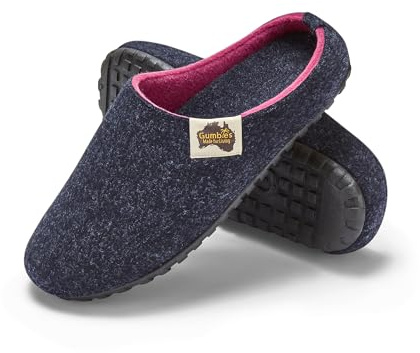 Gumbies Outback Indoor & Outdoor Slippers, Easy Slip On House Shoes with Recycled Materials, Ideas for Gift Giving for Men & Women, Navy & Pink, UK 5
