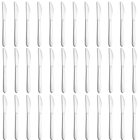 Gymdin 36-Piece Butter Knives, Dinner Knife Set (9 Inches), Food Grade Stainless Steel Table Knife, Knives Silverware for Home/Restaurant/Kitchen, Dishwasher Safe & Mirror Polished