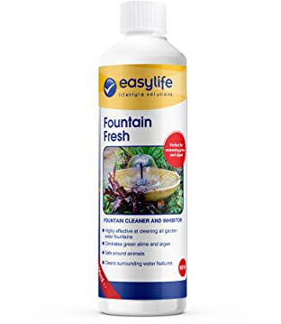 Easylife Fountain Fresh & Inhibitor for Garden Fountains and Water Features, Slime, Scum and Algae Remover Keeps Water Fountain Clean, Safe for Animals, 500ml - Fully Guaranteed