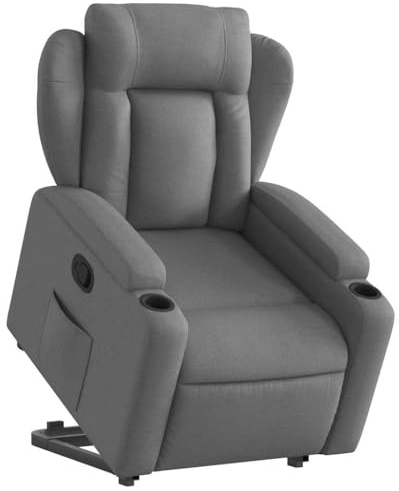 vidaXL Reclinerfåtölj med uppresningshjälp mörkgrå tyg, fåtölj, fåtölj med uppresningshjälp, reclinerstol, fåtöljer, fåtöljer med uppresningshjälp