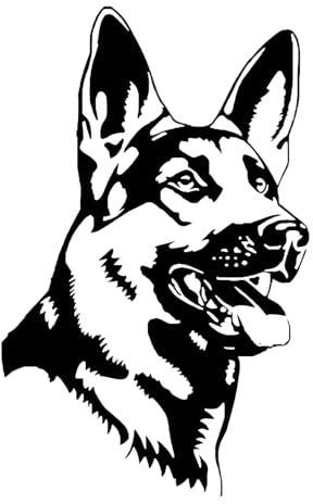 Autoaufkleber 15cm Schwarz Deutscher Schäferhund Black German Shepherd Haustier Hund Wasserfester Aufkleber Stoßstange Heckscheibe Dekor