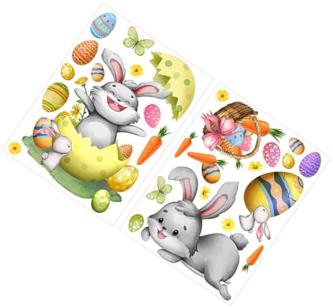 RORPOIR Themen Ostern Fenster Aufkleber Statische Aufkleber Ostern Decor Home Party Dekorationen