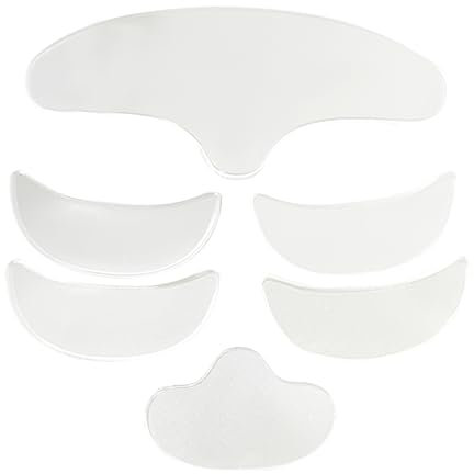 RoseFlower parches antiarrugas para frente, mentón y contorno de ojos (6 unidades), de silicona transparente para reducir las arrugas al dormir