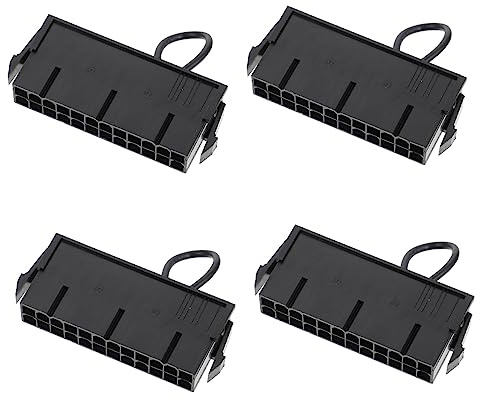 Mikikit 4pcs Atx Power Supply Starter 24-pin Connector Tool for Psu Power Supply Testing and Long-term Reliability, Suitable for Motherboard Test Lights and Fans