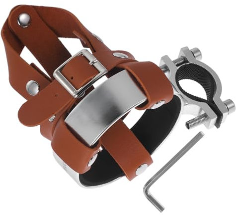 ibasenice Retro Bicycle Water Bottle Cage Vintage Leather Design Cup Holder for Bike Adjustable for Cycling for Outdoor Bike Rides