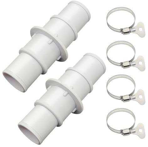 Lot de 2 adaptateurs de tuyau de piscine - Compatible avec les raccords de tuyau d'aspiration de 3,8 cm et 1,27 cm - Compatible avec les aspirateurs de piscine, les nettoyeurs ou les tuyaux de pompe à