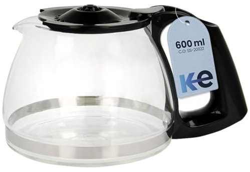 Anakel Home Ricambio caraffa caffettiera SS-201122 compatibile con caffettiera Moulinex Subito, Principio | 600 ml, per 4-6 tazze, con coperchio