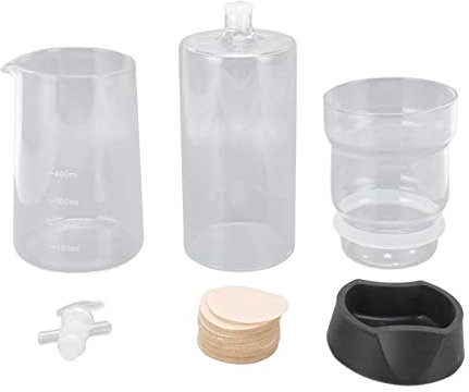 Baxnore Premium Cold Brew Coffee Dripper 400ml Reusable Glass Adjustable Drip Pot for Iced Coffee and Tea Transparent Borosilicate Glass with Detachable Parts for Home Baristas