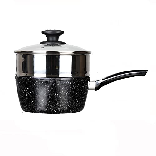 Sartenes de leche/olla con vaporizador, sartén antiadherente, ollas de cocción elevadas/asas de tacto frío, para cocinas de inducción y gas (18/20 cm) (20 cm)