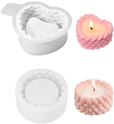 MOPZIJA 2PCS stampi in silicone per gesso,stampi per candele,stampi in silicone per candele e vasi di fiori, stampi per candele, per resina epossidica, stampi riutilizzabili in silicone