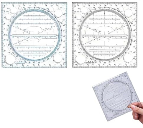 2 Pezzi Goniometro 360° gradi Professionale in Plastica Goniometro Rotondo Plastica Strumenti di Misurazione Matematica Organica Semicerchio Cerchio Goniometro Disegno Modello Strumento Righello