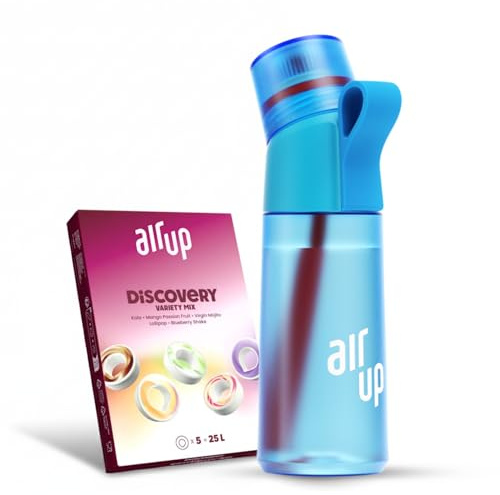 air up Gourde Twist Pro Blue Pulse (Bleu) – Pack de démarrage avec 5 capsules de goût | Bouteille 600 ml sans sucre, passe au lave-vaisselle, sans BPA