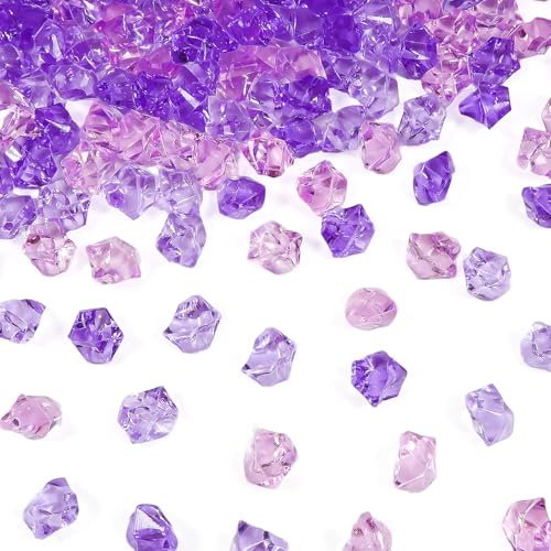 TOAOB 300 Stück Lila Serie Acryl Dekosteine 11 mm X 14 mm Glitzersteine | Für Tischdekoration, Vasenperlen Vasenfüllung, Esstisch Deko Kristalle, Streudeko Glitzer Brillanten, Grußkarten DIY
