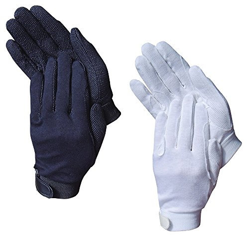 netproshop Damen Reithandschuhe mit Grip Baumwolle, Groesse:L, Farbe:Schwarz