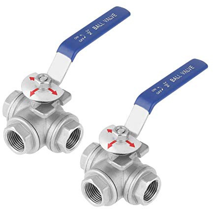 Kugelhahn Edelstahl 3-Wege Innengewinde DN15 Wasserrohr für Wasserleitungssystem