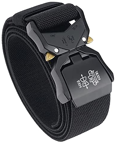 TENINE Unisex-Gürtel aus Segeltuch, Elastischer Stoffgürtel Stretch-Gürtel Militär-Gurtband Nylongürtel für Frauen und Männer Taktischer Gürtel Schnellverschluss Metallschnalle