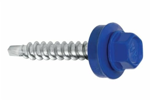 Wkret-Met 200Stück 4,8x70 Blechbohrschraube für Holzuntergrund RAL5010 (Enzianblau)