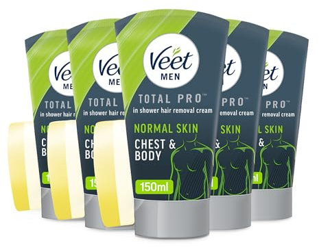 Veet Men In Shower Hair Removal Cream, 5 x 150 ml