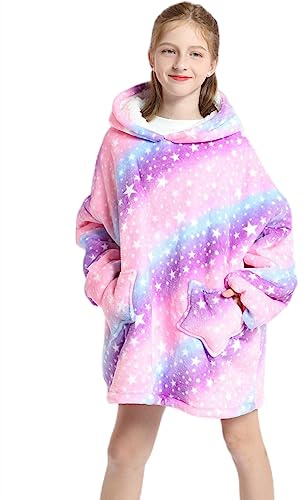 Shamdon Home Collection Sweat Plaid Enfant Pull Plaid Oversize,Sweat à Capuche pour Filles et Garçons, Super Douce et Chaude Pull à Capuche, Cadeau Cosy pour Enfants,Taille 5-15 Ans