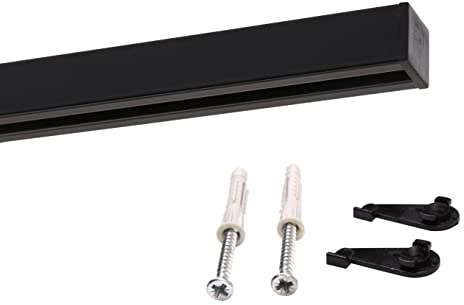 Deco-Raum Binario per Tende su Misura in Alluminio con Guida Interna, Angolo Quadrato, Piatto, Fissaggio a Soffitto, Asta per Tende, Tenda a Pannello, Guida Interna per Tende con Barra di Tensione