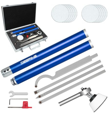 DEEFIINE Drechseleisen Set mit Hartmetall-Schneidplatten, verstellbare Drechselmesser Mit Schüsselschleifer,Drechselwerkzeug-Satz für Holz(7Stück)