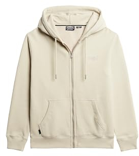 Superdry Herren Essential Logo Zip Hoodie Sweatshirt, Beige (Light Stone Beige), XXXL