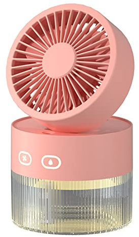 Umidificatore Ventilatore portatile Umidificatore d'aria 350ml Raffreddatore d'acqua Ventilatore da tavolo 1500mAh Ventilatore ricaricabile USB Diffusore di oli essenziali Luce notturna Ventilatore fo