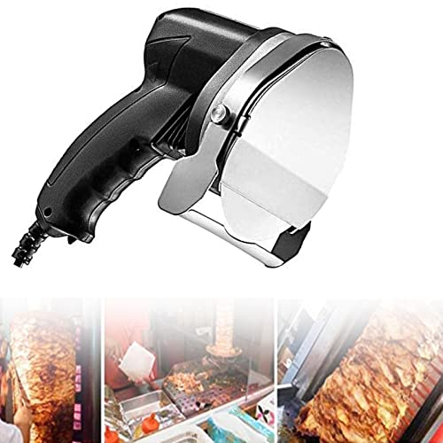 Electric Barbecue Meat Slicer,Automatic Doner Kebab Knife,Electric Kebab Slicer with 2 Blades Cutting Turkish Kebab Slicer,Meat Cutting Machine,KebabSlicer,A (A)