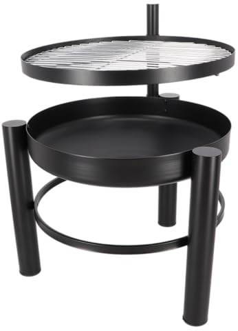 Esschert Bol à feu Dutchlander avec Grill S Rond en Métal Noir pour Bois, Charbon, Combustibles