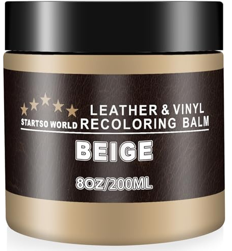 STARTSO WORLD leder Reparatur Set Beige, 200ml Flüssigleder, Lederfarbe, Leder-Schramm-Entferner, Leder- & Vinyl-Reparaturset für Möbel, Couchen, Sofas, Autositze, Schuhe