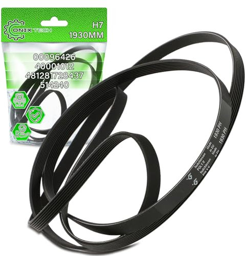 Courroie Seche Linge Poly-V 1930 H7 avec Code Original 00096426 40001012 481281728437 8996470700601 pour Bosch pour Bauknecht pour Whirlpool - Garantie de 5 Ans - ONIX TECH
